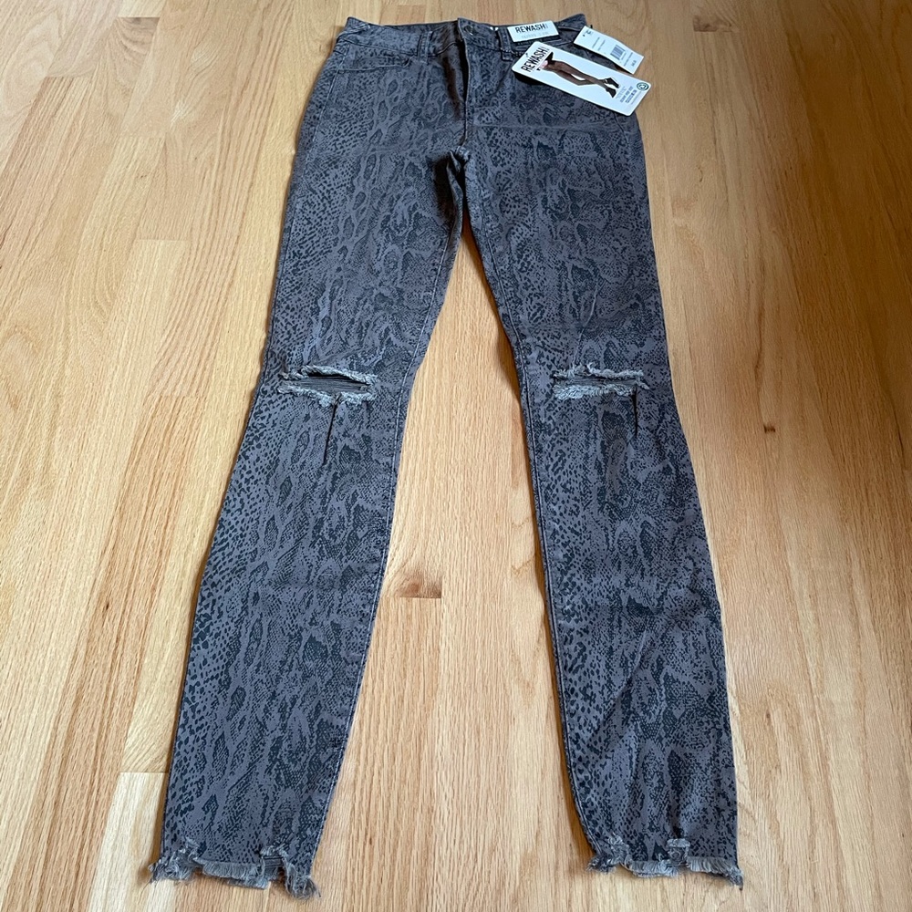 Rewash skinny high rise animal print pants 25